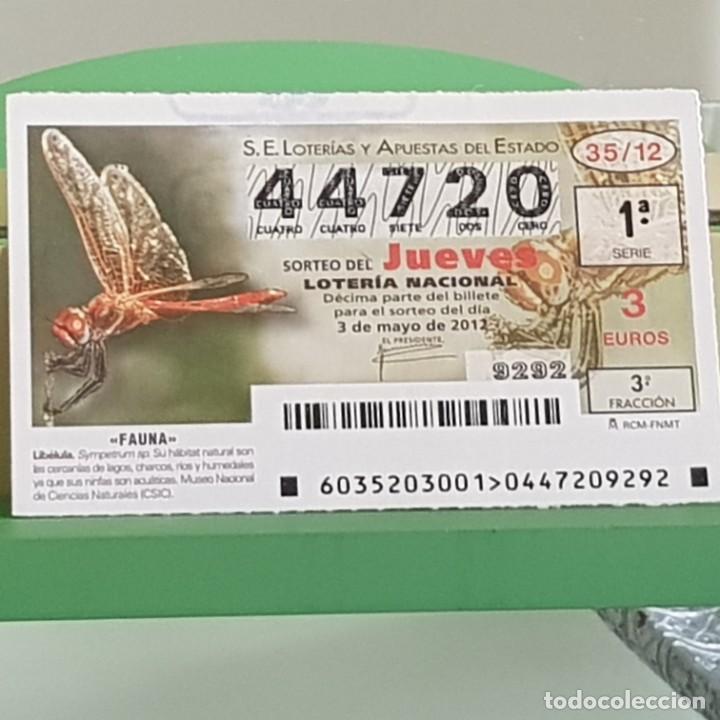 Nationale spanische Lotterie: LOTERIA NACIONAL, SORTEO 35/12, 3 MAYO 2012, FAUNA, LIB&Eacute;LULA, N&ordm; 44720