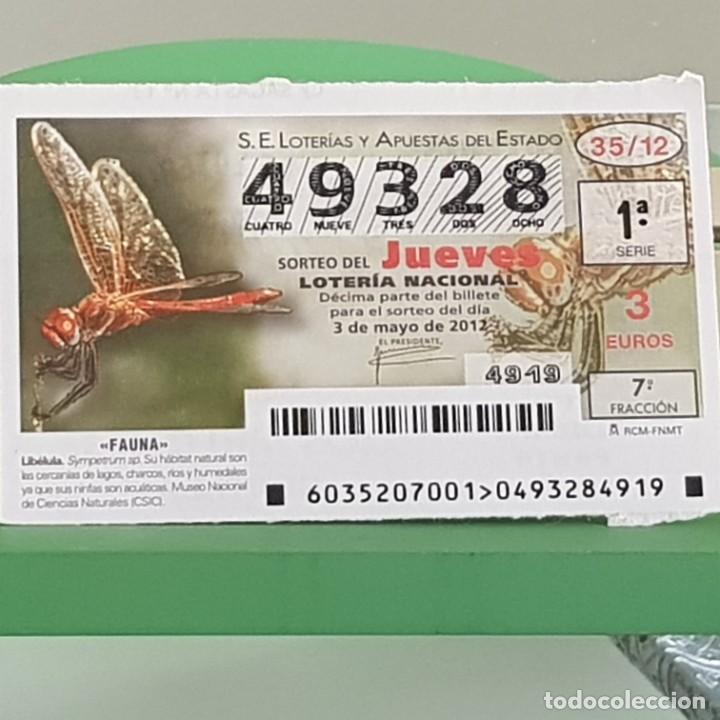 Nationale spanische Lotterie: LOTERIA NACIONAL, SORTEO 35/12, 3 MAYO 2012, FAUNA, LIB&Eacute;LULA, N&ordm; 49328