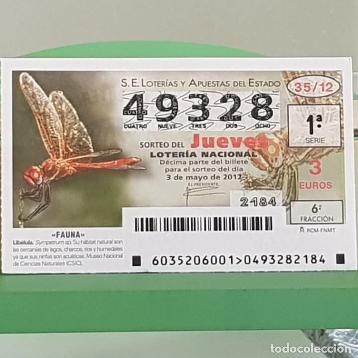 Nationale spanische Lotterie: LOTERIA NACIONAL, SORTEO 35/12, 3 MAYO 2012, FAUNA, LIB&Eacute;LULA, N&ordm; 49328