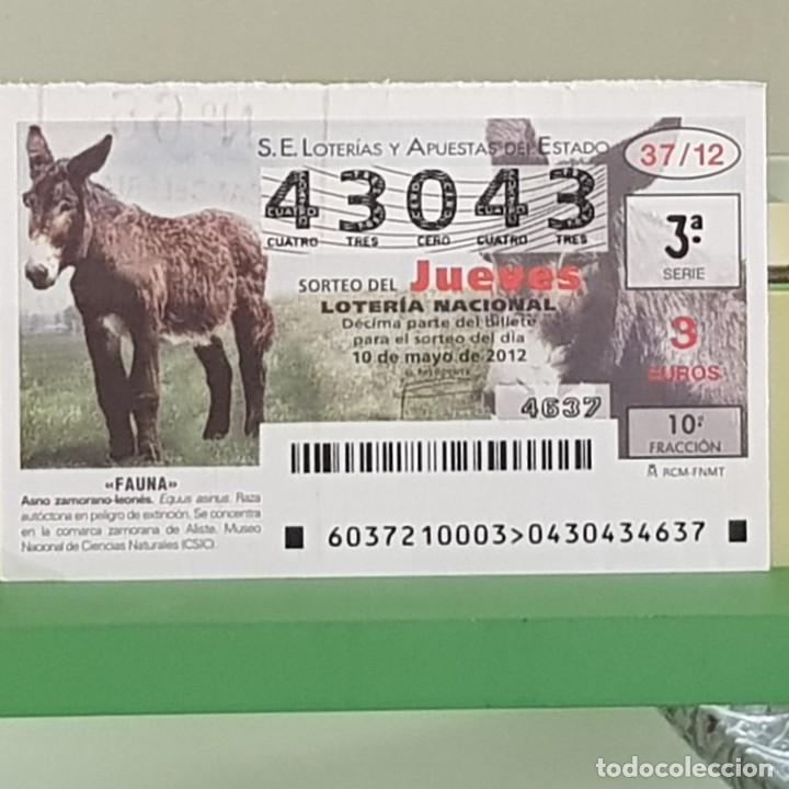 Loterie Nationale: LOTERIA NACIONAL, SORTEO 37/12, 10 MAYO 2012, FAUNA, ASNO ZAMORANO-LEON&Eacute;S, N&ordm; 43043