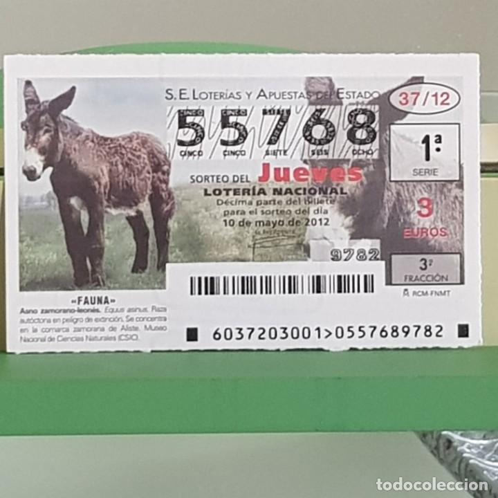 Loterie Nationale: LOTERIA NACIONAL, SORTEO 37/12, 10 MAYO 2012, FAUNA, ASNO ZAMORANO-LEON&Eacute;S, N&ordm; 55768