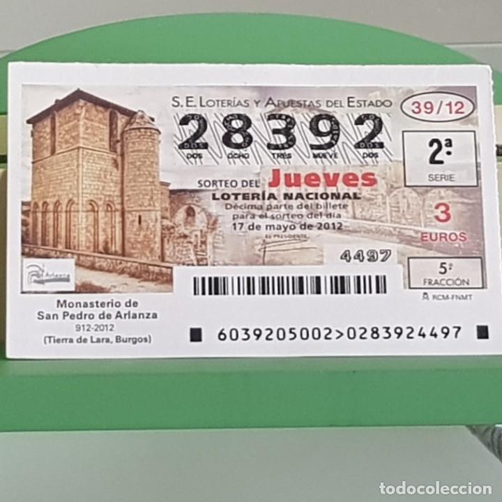 Loter&iacute;a Nacional: LOTERIA NACIONAL, SORTEO 39/12, 17 MAYO 2012, MONASTERIO S. PEDRO DE ARLANZA, BURGOS, N&ordm; 28392