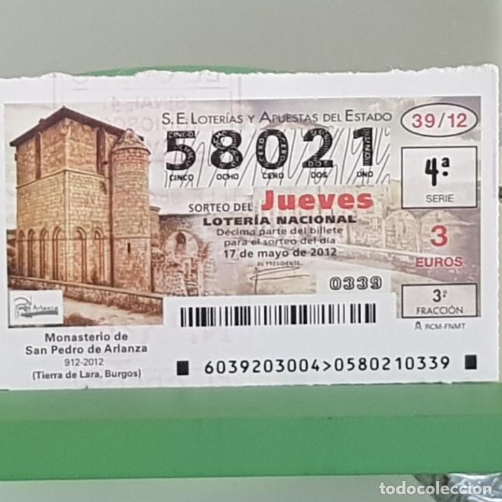 Loter&iacute;a Nacional: LOTERIA NACIONAL, SORTEO 39/12, 17 MAYO 2012, MONASTERIO S. PEDRO DE ARLANZA, BURGOS, N&ordm; 58021