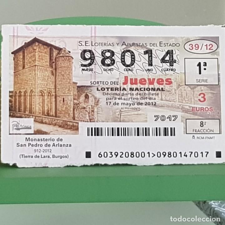 Loter&iacute;a Nacional: LOTERIA NACIONAL, SORTEO 39/12, 17 MAYO 2012, MONASTERIO S. PEDRO DE ARLANZA, BURGOS, N&ordm; 98014