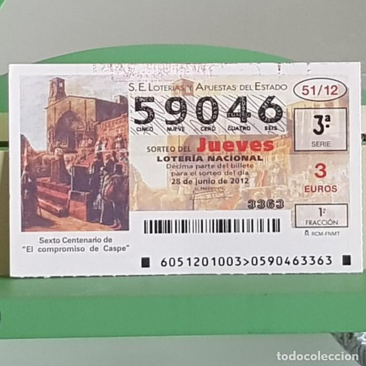 Nationale spanische Lotterie: LOTERIA NACIONAL, SORTEO 51/12, 28 JUNIO 2012, VI CENTENARIO DEL COMPROMISO DE CASPE, N&ordm; 49046