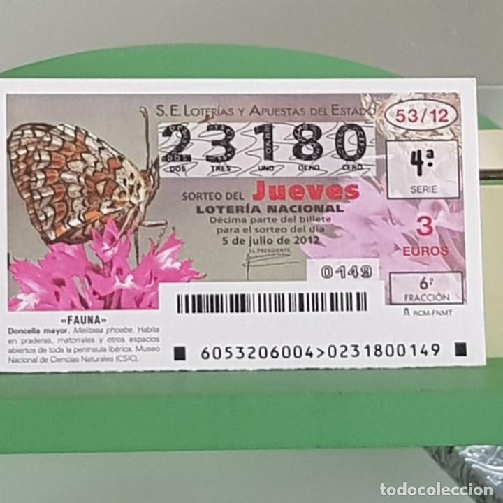 Nationale spanische Lotterie: LOTERIA NACIONAL, SORTEO 53/12, 5 JULIO 2012, MARIPOSA DONCELLA MAYOR, N&ordm; 23180