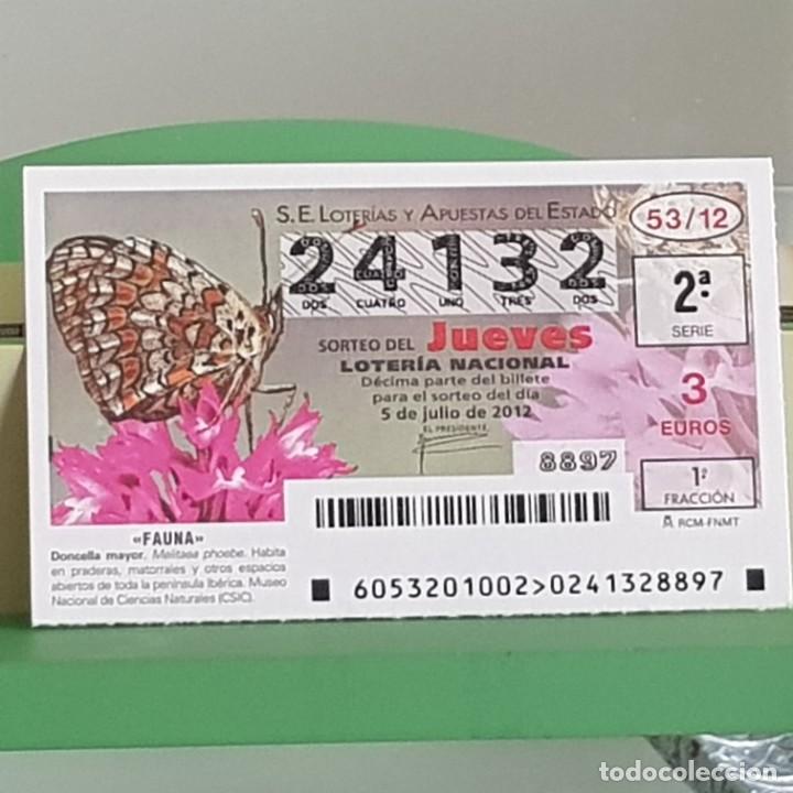 Nationale spanische Lotterie: LOTERIA NACIONAL, SORTEO 53/12, 5 JULIO 2012, MARIPOSA DONCELLA MAYOR, N&ordm; 24132