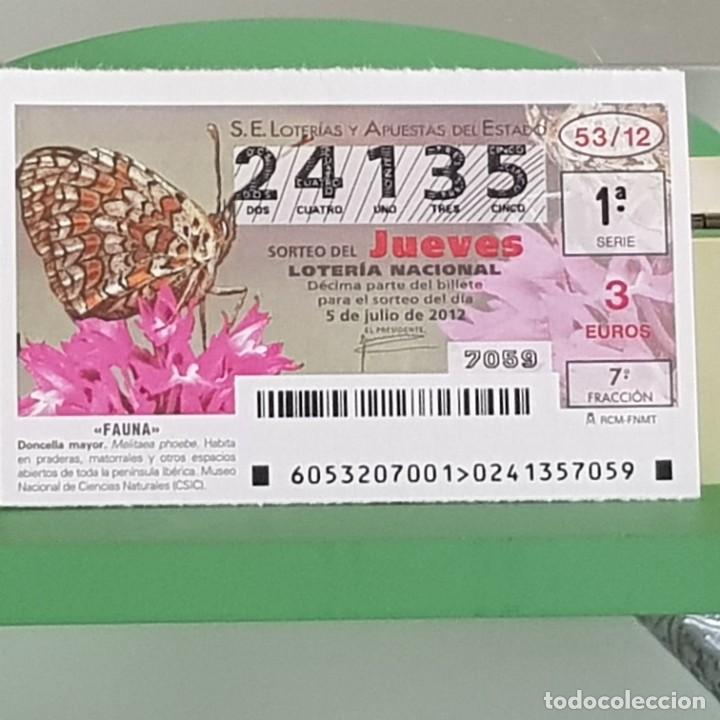 Nationale spanische Lotterie: LOTERIA NACIONAL, SORTEO 53/12, 5 JULIO 2012, MARIPOSA DONCELLA MAYOR, N&ordm; 24135