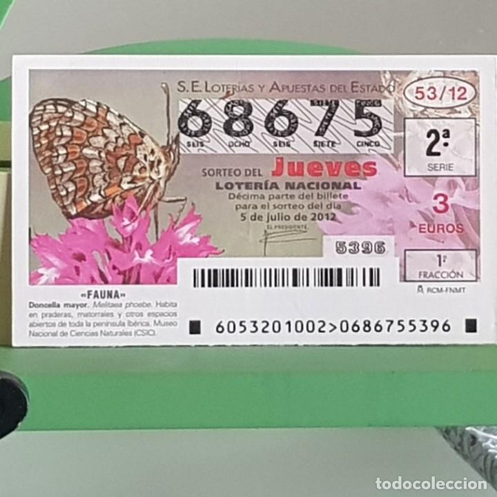Nationale spanische Lotterie: LOTERIA NACIONAL, SORTEO 53/12, 5 JULIO 2012, MARIPOSA DONCELLA MAYOR, N&ordm; 68675