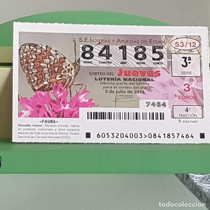 Nationale spanische Lotterie: LOTERIA NACIONAL, SORTEO 53/12, 5 JULIO 2012, MARIPOSA DONCELLA MAYOR, N&ordm; 84185