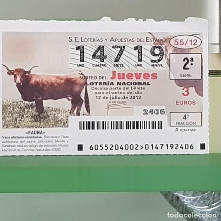 Nationale spanische Lotterie: LOTERIA NACIONAL, SORTEO 55/12, 12 JULIO 2012, VACA ALISTANO-SANABRESA, N&ordm; 14719