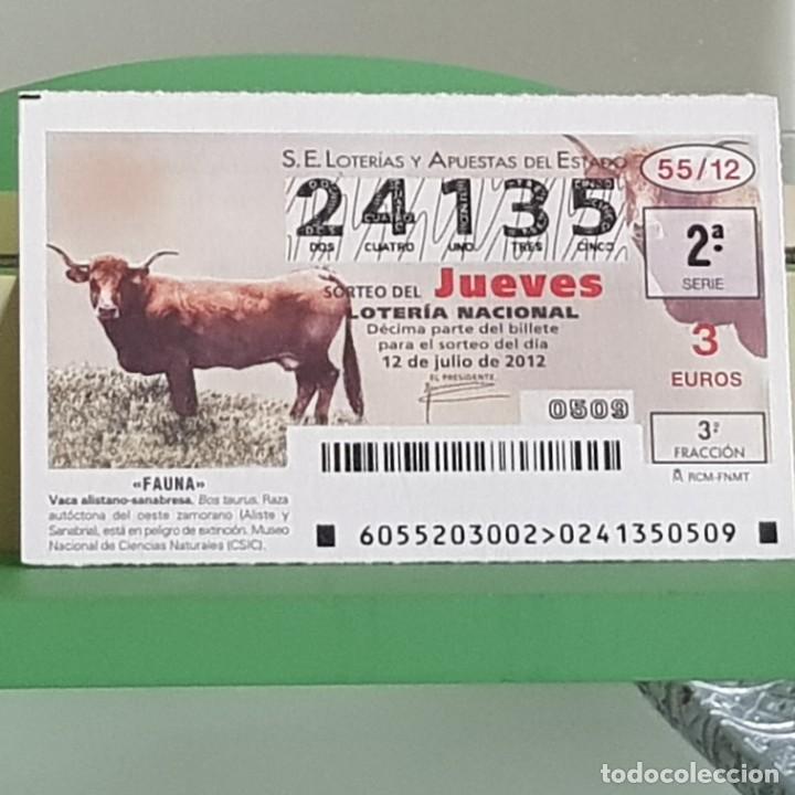 Nationale spanische Lotterie: LOTERIA NACIONAL, SORTEO 55/12, 12 JULIO 2012, VACA ALISTANO-SANABRESA, N&ordm; 24135