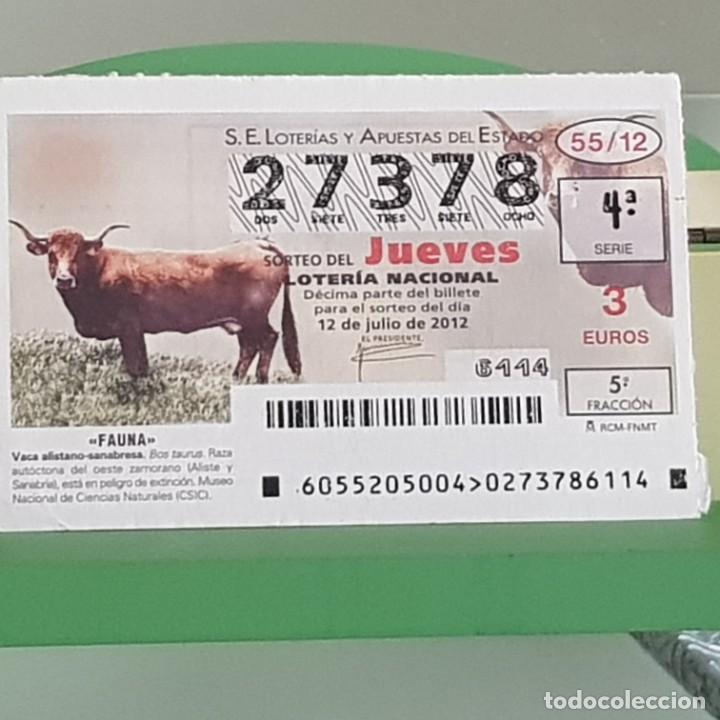 Nationale spanische Lotterie: LOTERIA NACIONAL, SORTEO 55/12, 12 JULIO 2012, VACA ALISTANO-SANABRESA, N&ordm; 27378