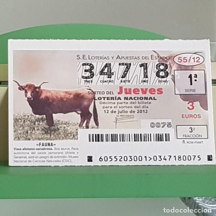 Lotteria Nationale Spagnola: LOTERIA NACIONAL, SORTEO 55/12, 12 JULIO 2012, VACA ALISTANO-SANABRESA, N&ordm; 34718