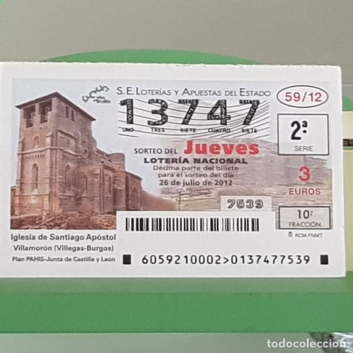 Loter&iacute;a Nacional: LOTERIA NACIONAL, SORTEO 59/12, 26 JULIO 2012, IGLESIA SANTIAGO APOSTOL, VILLAMOR&Oacute;N BURGOS, N&ordm; 13747
