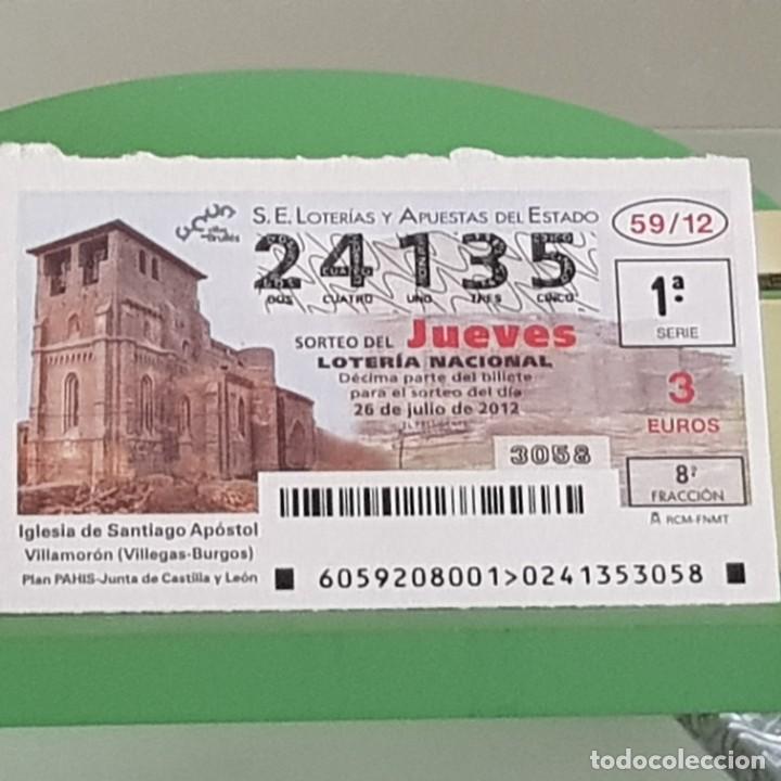 Loter&iacute;a Nacional: LOTERIA NACIONAL, SORTEO 59/12, 26 JULIO 2012, IGLESIA SANTIAGO APOSTOL, VILLAMOR&Oacute;N BURGOS, N&ordm; 24135
