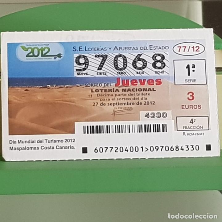 Loter&iacute;a Nacional: LOTERIA NACIONAL, SORTEO 77/12, 27 SEPTIEMBRE 2012, D&Iacute;A MUNDIAL TURISMO, MASPALOMAS, N&ordm; 97068