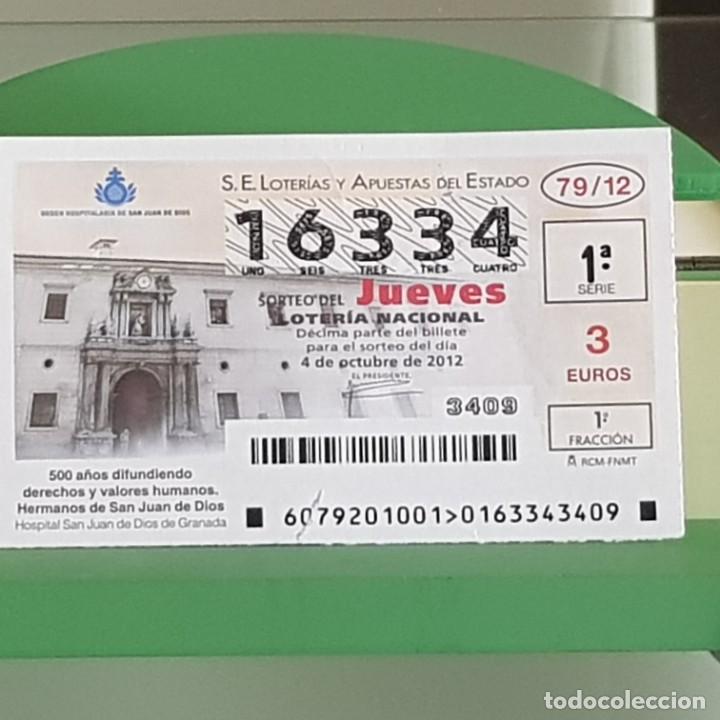 Nationale spanische Lotterie: LOTERIA NACIONAL, SORTEO 79/12, 4 OCTUBRE 2012, HOSPITAL SAN JUAN DE DIOS, GRANADA, N&ordm; 16334