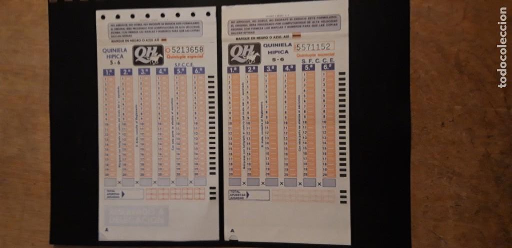 Loter&iacute;a Nacional: 2 BOLETOS ** QUINIELA HIPICA - QH ** A&Ntilde;O 84 - 85 - SIN USAR
