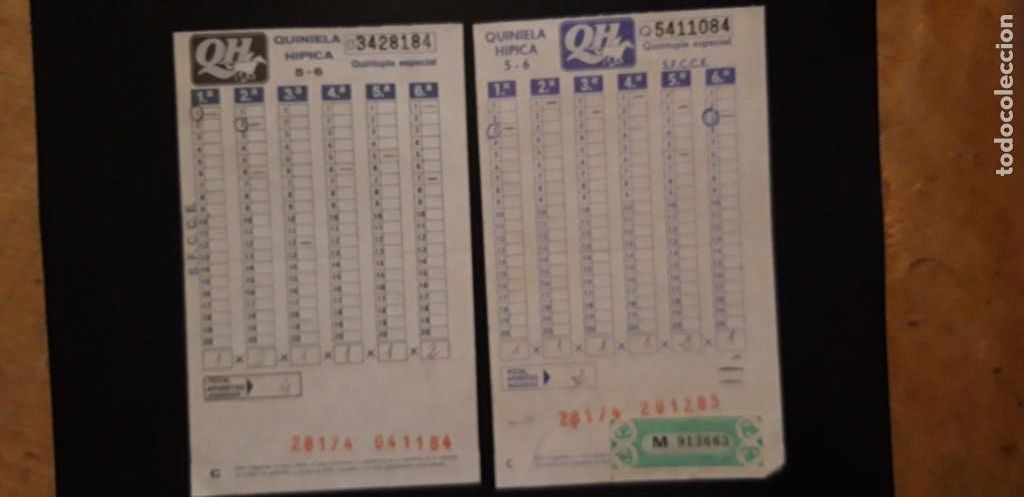 Loter&iacute;a Nacional: 2 RESGUARDOS BOLETOS ** QUINIELA HIPICA - QH ** A&Ntilde;O 84 - 85 -