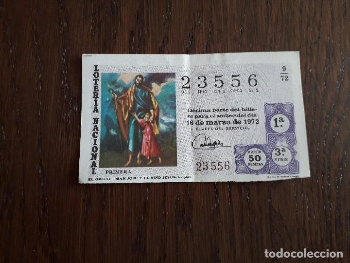 Loter&iacute;a nacional: d&eacute;cimo loter&iacute;a nacional de dia 16-03-72, El Greco, San Jos&eacute; y el ni&ntilde;o Jes&uacute;s. sorteo 9/72
