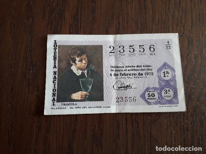 Loter&iacute;a nacional: d&eacute;cimo loter&iacute;a nacional de dia 04-02-72, Vel&aacute;zquez, El ni&ntilde;o del aguador. sorteo 4/72