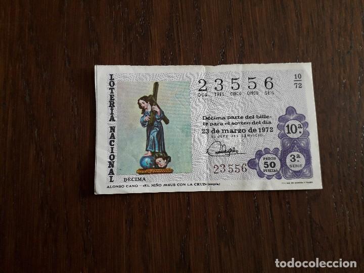 Loter&iacute;a nacional: d&eacute;cimo loter&iacute;a nacional de dia 23-03-72, Alonso Cano, El ni&ntilde;o Jes&uacute;s con la cruz. sorteo 10/72