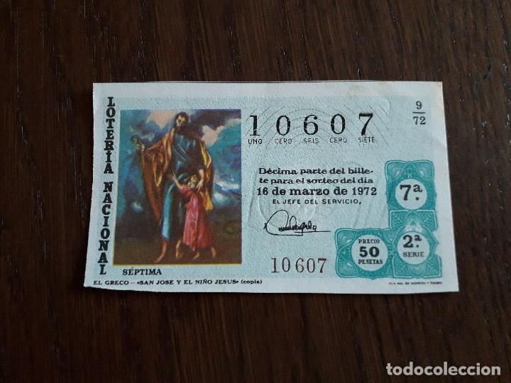 Loter&iacute;a nacional: d&eacute;cimo loter&iacute;a nacional de dia 16-03-72, El Greco, San Jos&eacute; y el ni&ntilde;o Jes&uacute;s. sorteo 9/72