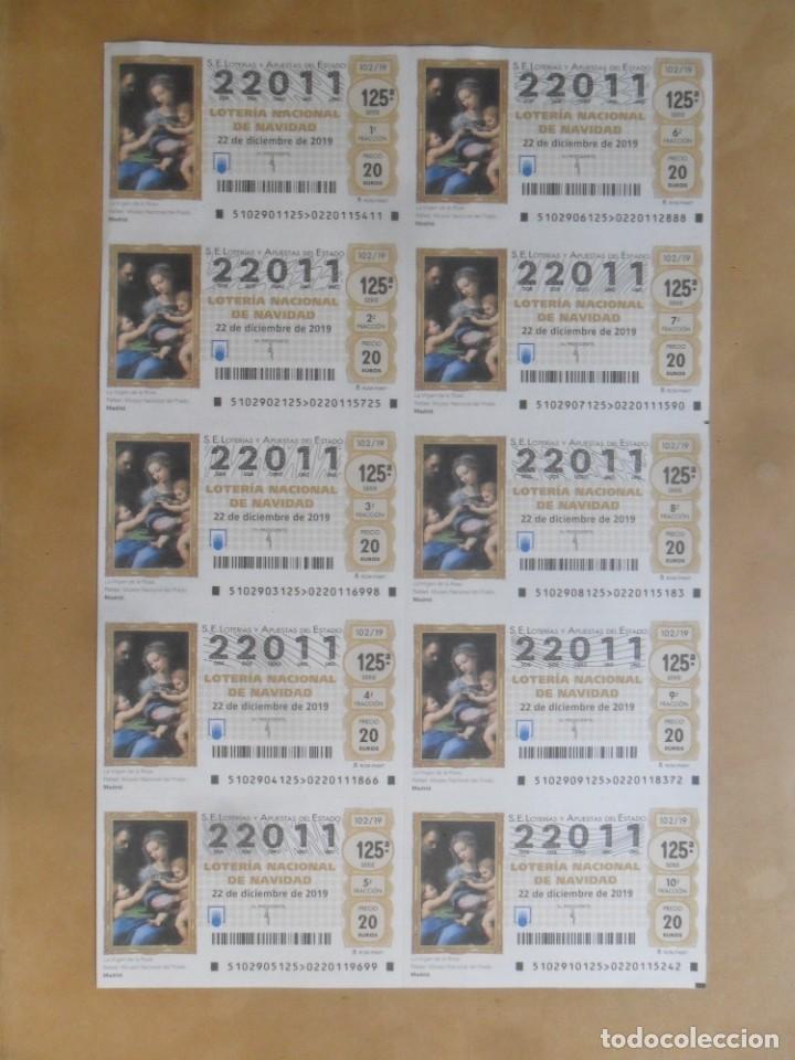 Loter&iacute;a Nacional: BILLETE COMPLETO 10 DECIMOS - N&ordm; 22011 - 22 DICIEMBRE 2019 - 102/19 - MUSEO DEL PRADO, VIRGEN DE LA