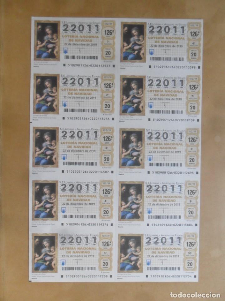 Loter&iacute;a Nacional: BILLETE COMPLETO 10 DECIMOS - N&ordm; 22011 - 22 DICIEMBRE 2019 - 102/19 - MUSEO DEL PRADO, VIRGEN DE LA