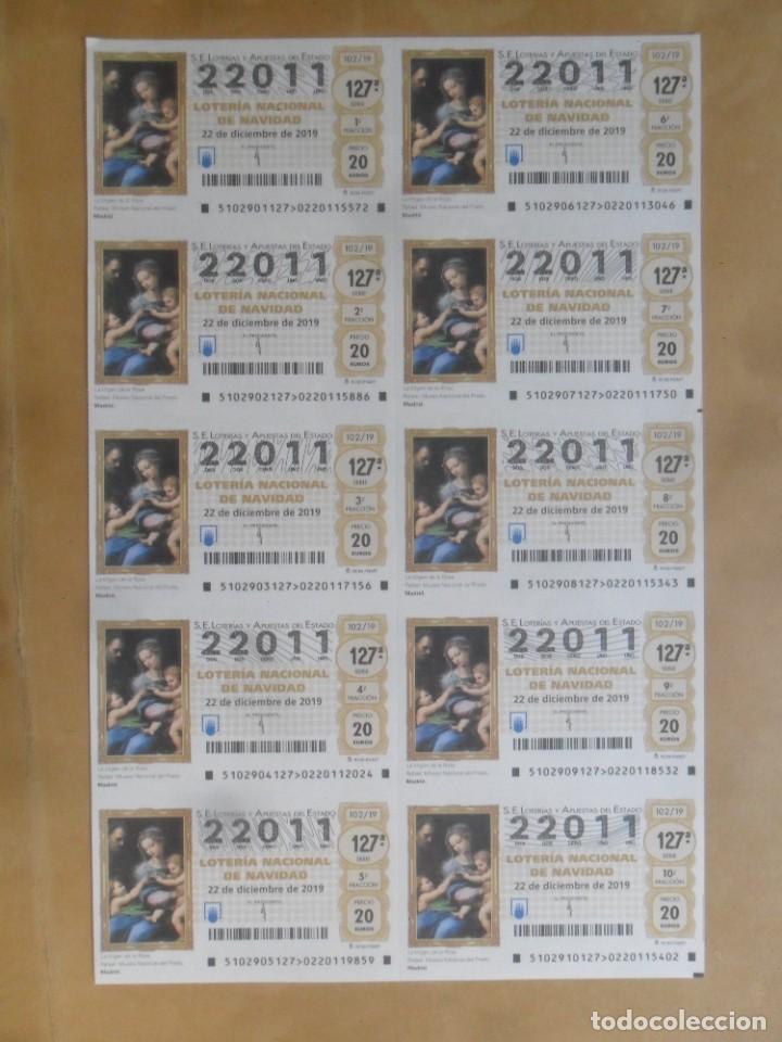 Loter&iacute;a Nacional: BILLETE COMPLETO 10 DECIMOS - N&ordm; 22011 - 22 DICIEMBRE 2019 - 102/19 - MUSEO DEL PRADO, VIRGEN DE LA