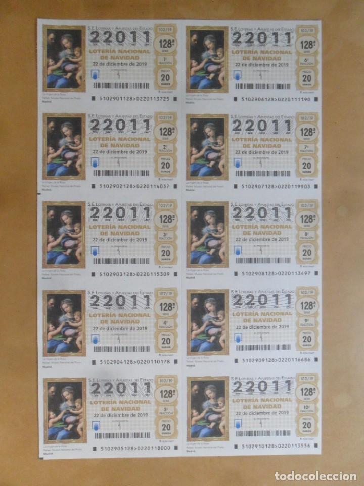 Loter&iacute;a Nacional: BILLETE COMPLETO 10 DECIMOS - N&ordm; 22011 - 22 DICIEMBRE 2019 - 102/19 - MUSEO DEL PRADO, VIRGEN DE LA