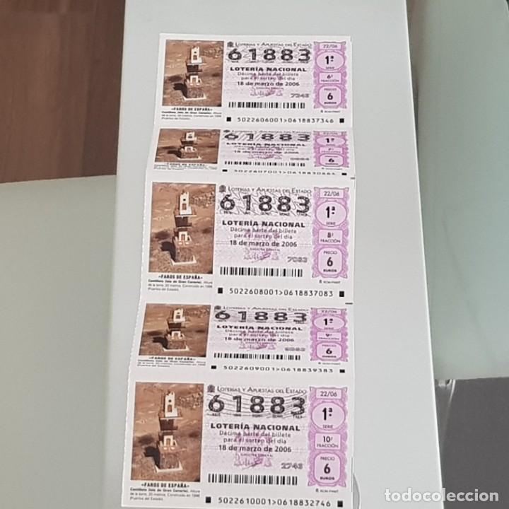 Lotteria Nationale Spagnola: LOTER&Iacute;A, MEDIO BILLETE, SORTEO 22/06, 18 MARZO 2006, FARO CASTILLETE, ISLA DE GRAN CANARIA, N&ordm; 61883