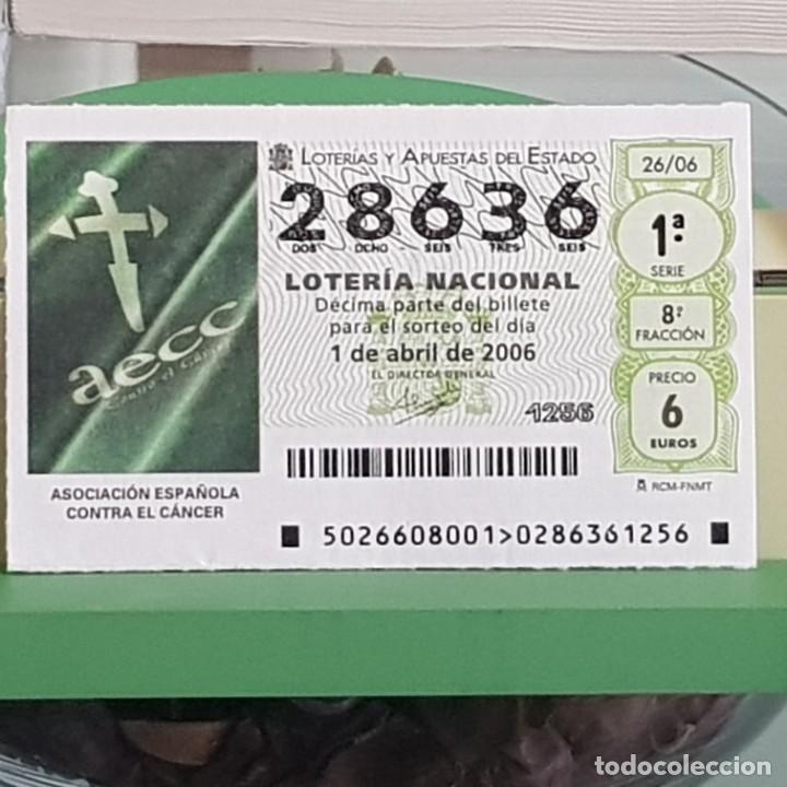 Lotteria Nationale Spagnola: LOTER&Iacute;A NACIONAL, SORTEO 26/06, 1 ABRIL 2006, ASOCIACI&Oacute;N ESPA&Ntilde;OLA CONTRA EL C&Aacute;NCER, N&ordm; 28636