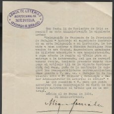 Lotería Nacional: MERIDA, APROBADO EXPEDIENTE -EXPENDEDORA AMBULANTE DE BILLETES,- AÑO 1936, VER FOTO