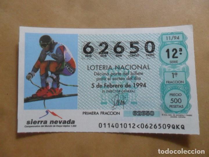 Loter&iacute;a Nacional: DECIMO - N&ordm; 62650 - 5 FEBRERO 1994 - 11/94 - ESQUI - SIERRA NEVADA