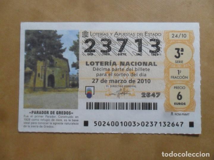 Loter&iacute;a Nacional: DECIMO - N&ordm; 23713 - 27 MARZO 2010 - 24/10 - PARADOR DE GREDOS
