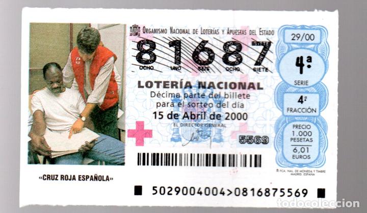 Nationale spanische Lotterie: LOTER&Iacute;A NACIONAL - 15 DE ABRIL DE 2000 - SORTEO 29 - CRUZ ROJA ESPA&Ntilde;OLA -
