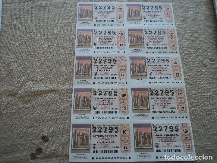 National Spanish Lottery: BILLETE COMPLETO DE LOTERIA NACIONAL A&Ntilde;O 2011 filatelia (castillo de ponferrada, leon)