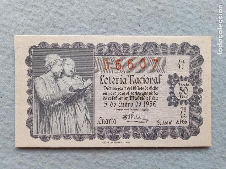 Loter&iacute;a nacional: D&eacute;cimo. Sorteo n&ordm;: 1 de 1956. - Foto 1