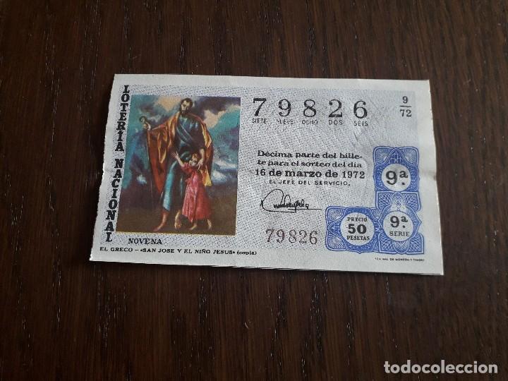 Loter&iacute;a nacional: d&eacute;cimo loter&iacute;a nacional de dia 16-03-72, El Greco, San Jos&eacute; y el ni&ntilde;o Jes&uacute;s. sorteo 9/72