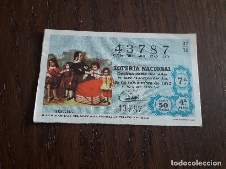 Loter&iacute;a nacional: d&eacute;cimo loter&iacute;a nacional de dia 25-11-72, Juan B. Martinez del Mazo, la familia de Vel&aacute;zquez. 37/72