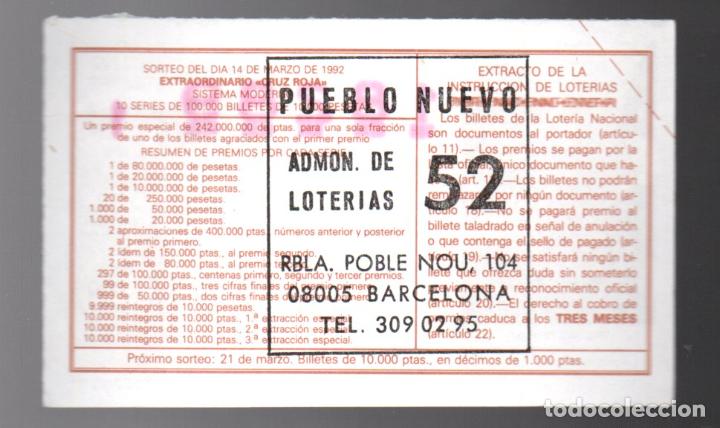 Loter&iacute;a nacional: LOTER&Iacute;A NACIONAL - ADMINISTRACI&Oacute;N N&ordm; 52 DE BARCELONA - SORTEO 21/92 -