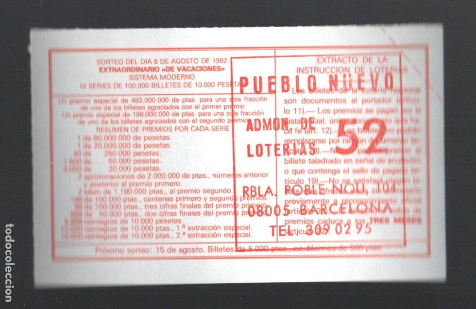 Loter&iacute;a nacional: LOTER&Iacute;A NACIONAL - ADMINISTRACI&Oacute;N N&ordm; 52 DE BARCELONA - SORTEO 63/92 -