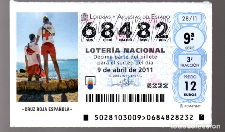 Nationale spanische Lotterie: LOT. NACIONAL - 9 DE ABRIL DE 2011 - SORTEO 28 - CRUZ ROJA ESPA&Ntilde;OLA - ADMINIST. DE OLITE (NAVARRA) -