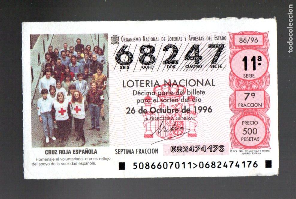 Nationale spanische Lotterie: LOT. NACIONAL - 26 DE OCTUBRE DE 1996 - SORTEO 86 - CRUZ ROJA ESP&Ntilde;OLA -