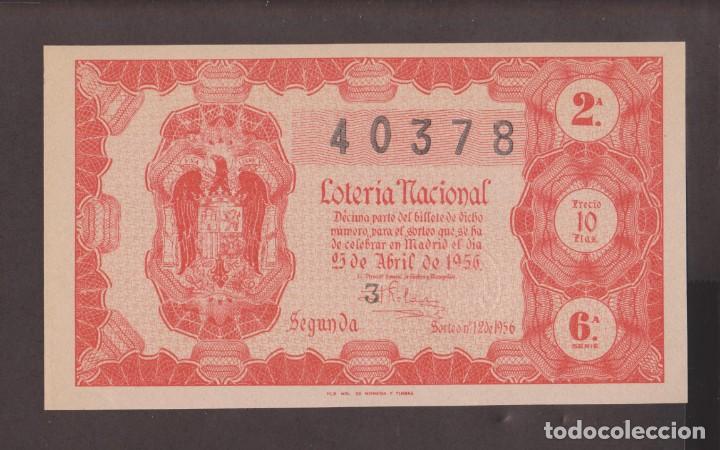 National Spanish Lottery: LOTERIA NACIONAL - SORTEO - 12 - 1956 - SERIE 6&ordf; FRACCI&Oacute;N 2&ordf; - ADM.- 41 - BARCELONA