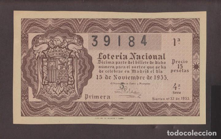 National Spanish Lottery: LOTERIA NACIONAL - SORTEO - 32 - 1955 - SERIE 4&ordf; FRACCI&Oacute;N 1&ordf; - ADM.- 29 - BARCELONA