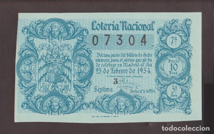National Spanish Lottery: LOTERIA NACIONAL - SORTEO - 6 - 1954 - SERIE 3&ordf; FRACCI&Oacute;N 7&ordf; - ADM.- 42 - BARCELONA