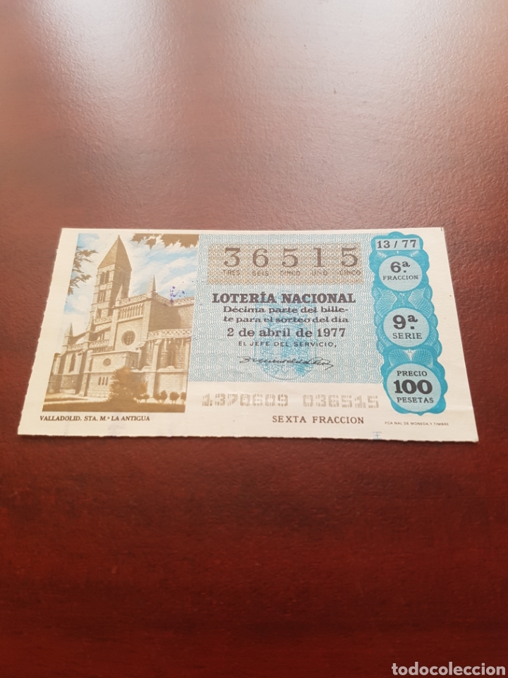 Loterie Nationale: LOTER&Iacute;A NACIONAL 2 ABRIL 1977 VALLADOLID LA ANTIGUA